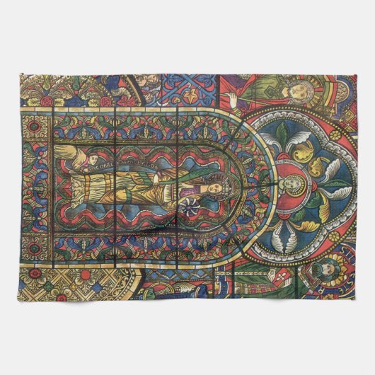 Kerk Glas in lood Venster,  Architectuur Theedoek (Horizontaal)