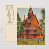 Kerk Heddel Stave, Telmark, Noorwegen Briefkaart (Voorkant / Achterkant)
