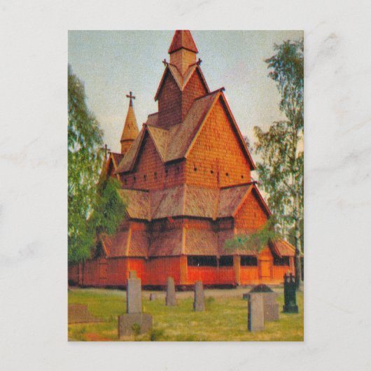 Kerk Heddel Stave, Telmark, Noorwegen Briefkaart (Voorkant)