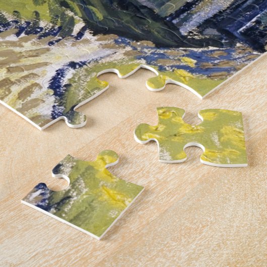 Kerk in Auvers door Van Gogh schilderende kunst Legpuzzel (Zijkant)