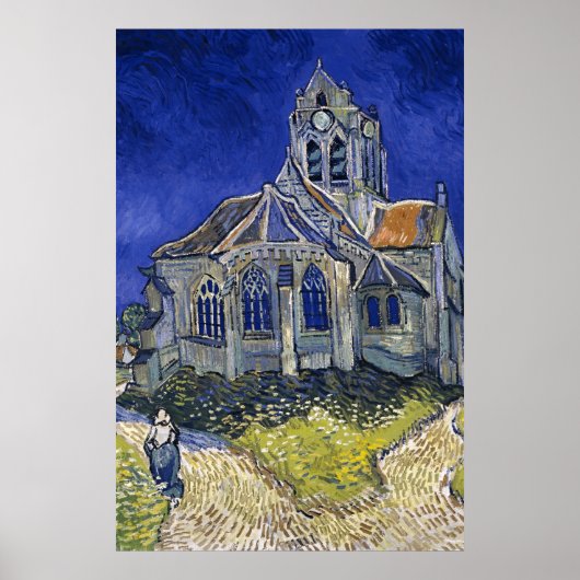 Kerk in Auvers door Van Gogh schilderende kunst Poster (Voorkant)