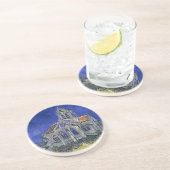 Kerk in Auvers door Van Gogh schilderende kunst Zandsteen Onderzetter (Zijkant)