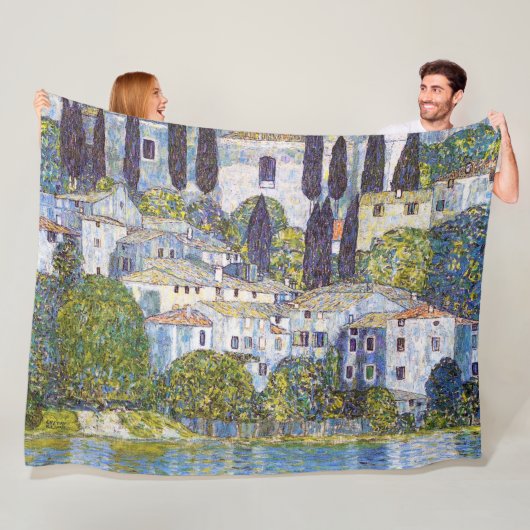 Kerk in Cassone, Gustav Klimt Fleece Deken (In situ)