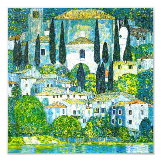 Kerk in Cassone Gustav Klimt Foto Afdruk (Voorkant)