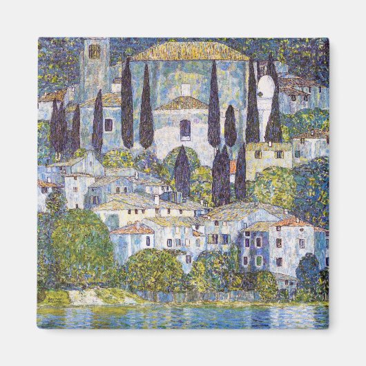 Kerk in Cassone, Gustav Klimt Magneet (Voorkant)