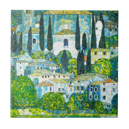 Kerk in Cassone Gustav Klimt Tegeltje (Voorkant)