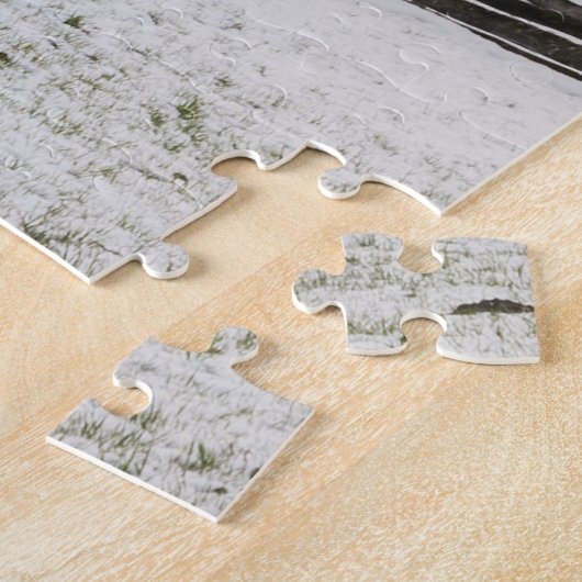 Kerk in een alpenwinterlandschap legpuzzel (Zijkant)