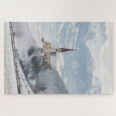 Kerk in een alpenwinterlandschap legpuzzel (Horizontaal)