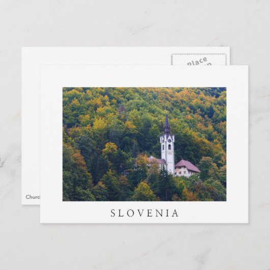 Kerk in een herfst bos in Slovenië Briefkaart (Voorkant / Achterkant)