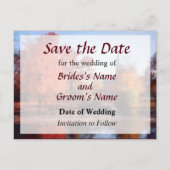 Kerk in het najaar Save the Date Aankondigingskaart (Voorkant)