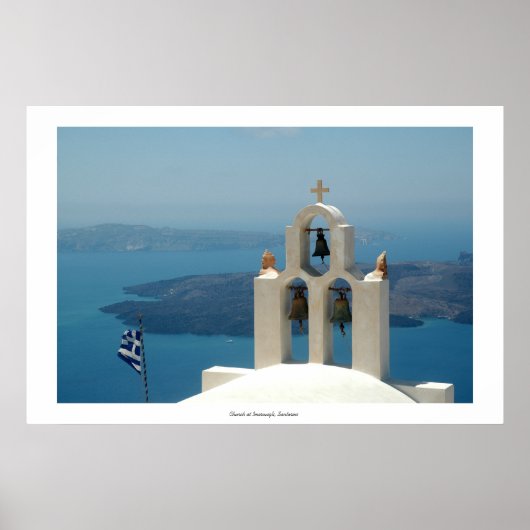 Kerk in Imerovigli, Santorini Poster (Voorkant)
