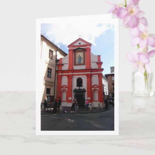 Kerk in Krakau, Polen Kaart (Orchidee)
