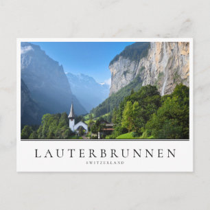 Kerk in Lauterbrunnen vallei, Zwitserland Briefkaart