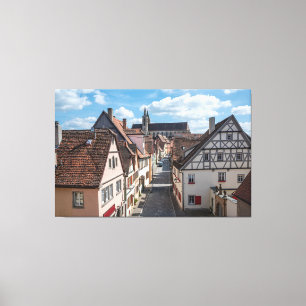Kerk in Rothenburg ob der Tauber, Duitsland Canvas Afdruk