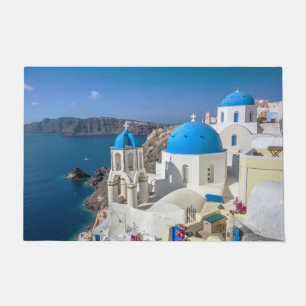 Kerk in Santorini, Griekenland Deurmat