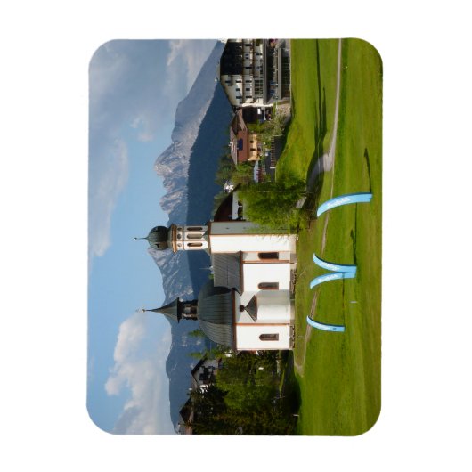 Kerk in Seefeld, Oostenrijk rechthoekige magneet (Verticaal)