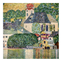 Kerk in Unterach aan de Attersee door Gustav Klimt