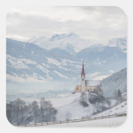 Kerk in Zillertal in de winter foto sticker