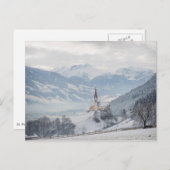 Kerk in Zillertal in het winterse briefkaart (Voorkant / Achterkant)