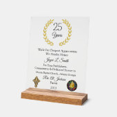 Kerk jaren van diensten acryl bord (Hoek)