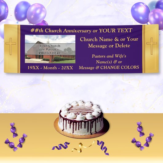 Kerk Jubileum Banners Jouw tekst, Foto, Kleur