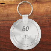 Kerk Jubileum Celebration Parels Zilver Sleutelhanger (Voorkant)