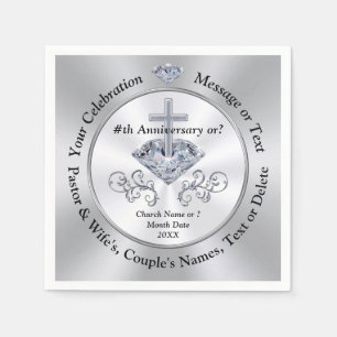 Kerk Jubileum servetten, pastoor waardering, Servet