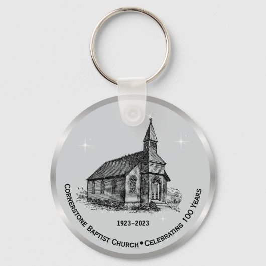 Kerk Jubileum Souvenir Party Favors Sleutelhanger (Achterkant)