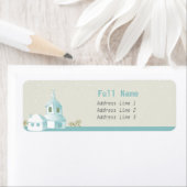 Kerk - kerstadresetiketten etiket (Insitu)