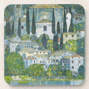 Kerk (Kirche) in Cassone door Gustav Klimt Bier Onderzetter