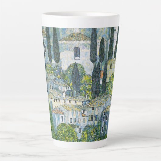 Kerk (Kirche) in Cassone door Gustav Klimt Latte Mok (Voorkant)