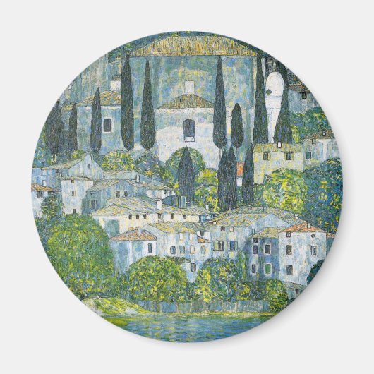 Kerk (Kirche) in Cassone door Gustav Klimt Magneet (Voorkant)