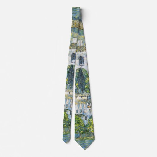 Kerk (Kirche) in Cassone door Gustav Klimt Stropdas (Achterkant)