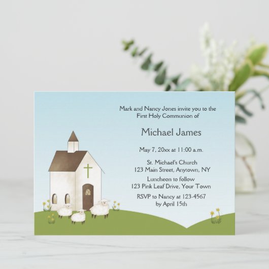 Kerk, Lambs Communie Uitnodiging (Staand voorkant)