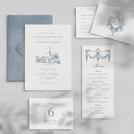 Kerk locatie schets minimalistische bruiloft uitno kaart