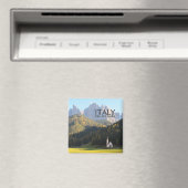 Kerk met Dolomiet berg souvenir tekst magneet (Insitu (Vaatwasser))