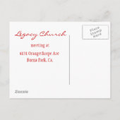 kerk nodigt briefkaart uit (Achterkant)