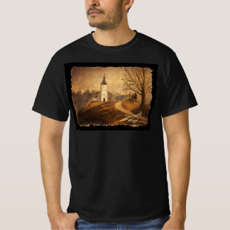 Kerk op de heuvel tee - Een oude mans kunst T-shirt