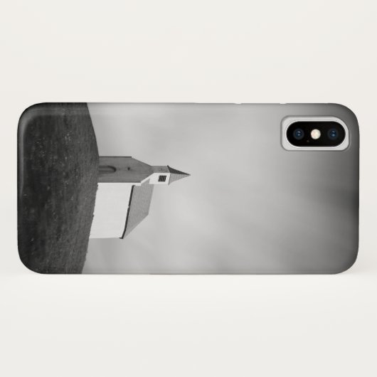 Kerk op een heuvel zwart-wit Case-Mate iPhone case (Achterkant (horizontaal))
