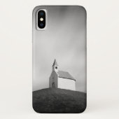 Kerk op een heuvel zwart-wit Case-Mate iPhone case (Achterkant)