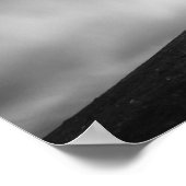 Kerk op een heuvel zwart-wit poster (Hoek)