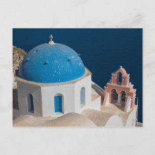 Kerk op het eiland Santorini, Griekenland Briefkaart