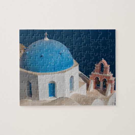 Kerk op het eiland Santorini, Griekenland Legpuzzel (Horizontaal)