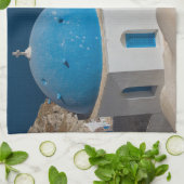 Kerk op het eiland Santorini, Griekenland Theedoek (Gevouwen)