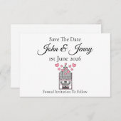 Kerk orgel muzikant bruiloft save the date (Voorkant / Achterkant)