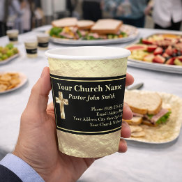 Kerk Pastoor Goud En Zwarte Klasse Papieren Bekers