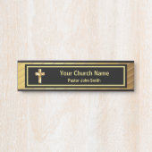 Kerk Pastor Classy Goud en Zwart Deurbordje (Voorkant)
