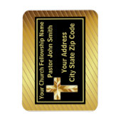 Kerk Pastor Classy Goud en Zwart Magneet (Verticaal)