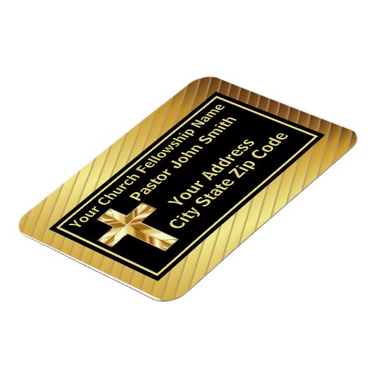 Kerk Pastor Classy Goud en Zwart Magneet (Linkerzijde)