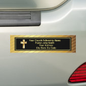 Kerk Pastoraat Klasse Goud en Zwart  Bumpersticker (Op auto)